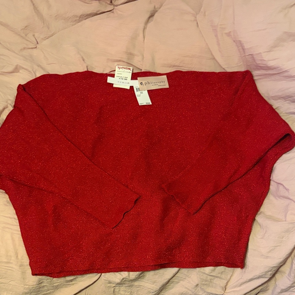 Philosophy Vibrant Red Crew Neck Sweater